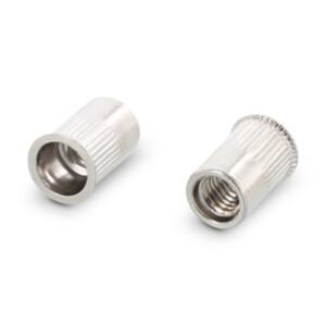Item 1021 - Blind rivet nuts with small CSK, straight shank, open type knurled
