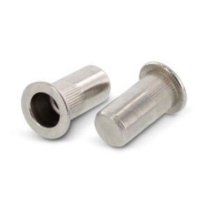 Item 1026 - Rivet nuts with flat head, closed type, knurled